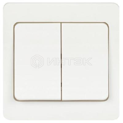 Выключатель 2-кл. СП Style 7-104-01 10А 250В IP20 бел. Intro Б0060617 изображение, фото