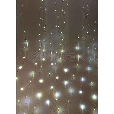 Гирлянда светодиодная "Дождь" 3х2м 240LED бел. 220В 8 режимов 1.5мм провод прозр. КОСМОС KOC_CUR-V107 изображение, фото