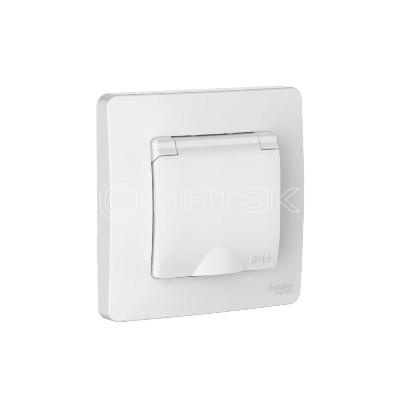 Розетка 1-м СП Blanca 16А IP44 250В с заземл. защ. шторки с крышкой бел.  Systeme Electric BLNRS441111 изображение, фото