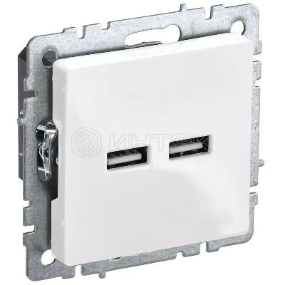Розетка BRITE USB A+A 3.1А РЮ10-1-БрБ механизм бел. IEK BR-U21-D31-K01 изображение, фото