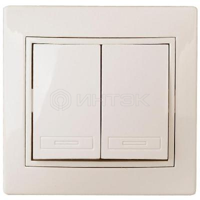 Выключатель 2-кл. СП Plano 10А IP20 1-104-02 250В сл. кость Intro Б0027602 изображение, фото