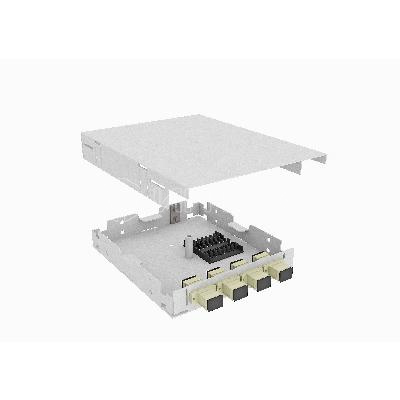 TopLAN Кросс оптический, настенный, 4 SC/PC адаптера, многомодовый MM 50/125 (OM2), укомплектованный, TopLAN изображение, фото