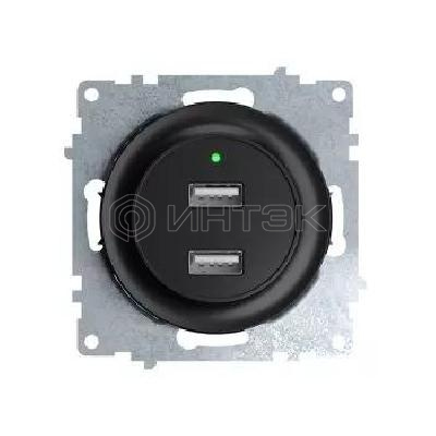 Розетка USB 2-м СП Florence 16А IP20 с подсветкой механизм черн. (1E10351303) OneKeyElectro 2260092 изображение, фото