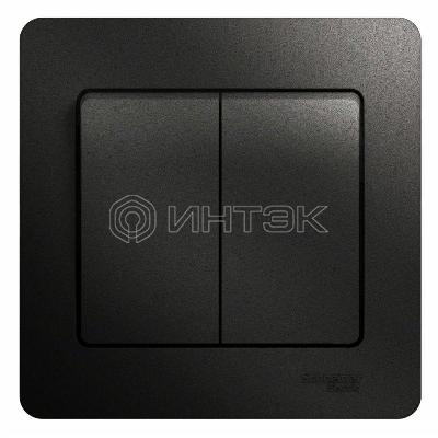 Выключатель 2-кл. СП Glossa 10А IP20 (сх. 5) 10AX в сборе антрацит  Systeme Electric GSL000752 изображение, фото