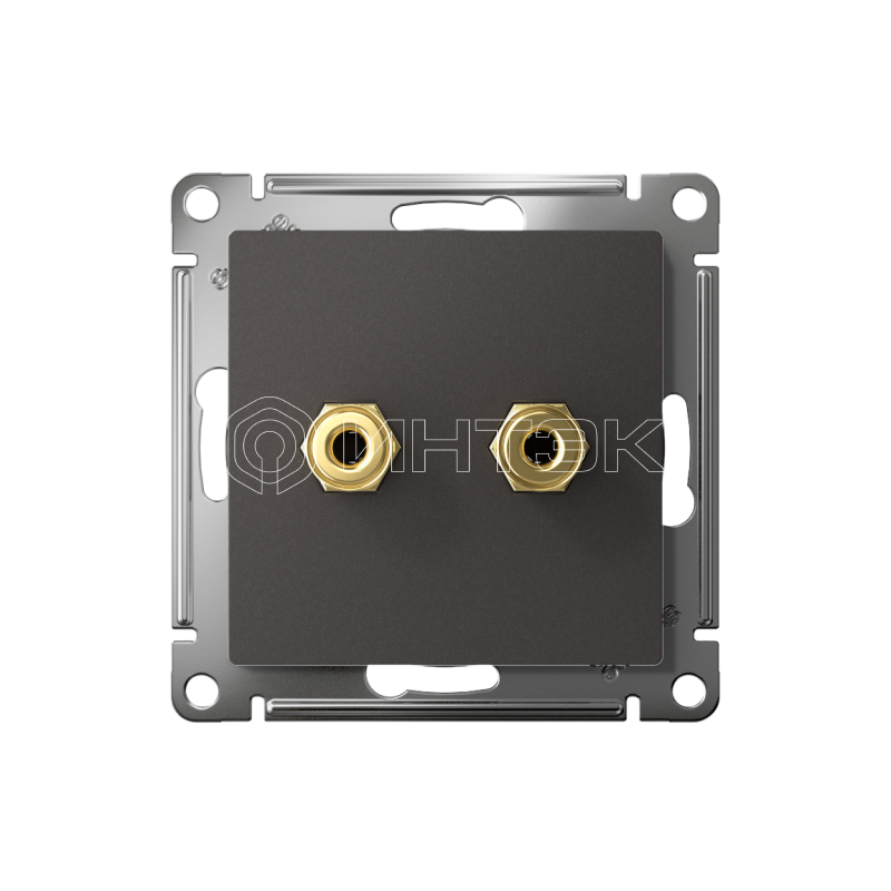 Аудиорозетка двойная AtlasDesign базальт Systeme Electric ATN001487 изображение, фото