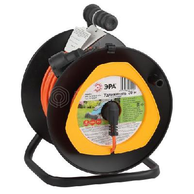 Удлинитель на пластик. катушке 1х30м с заземл. 6А IP44 RPx-1e-3х0.75-30m ПВС 3х0.75 Эра Б0043046 изображение, фото