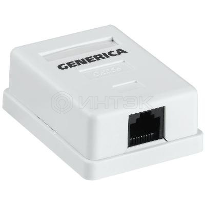 Розетка компьютерная 1-м ОП RJ45 кат.5E UTP GENERICA CS2-1C5EU-12-G изображение, фото