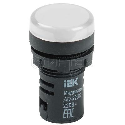 Лампа светосигнальная AD22DS d22мм 230В AC/DC бел. KARAT IEK BLS10-ADDS-230-K01 изображение, фото