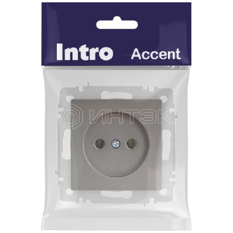 Розетка 1-м СП Accent 6-201-09 16А IP20 250В 2P титан Intro Б0063673 изображение, фото