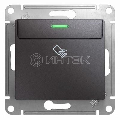 Выключатель карточный 1-кл. Glossa (сх. 6) 10AX механизм графит Systeme Electric GSL001369 изображение, фото