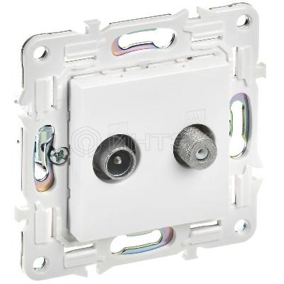 Розетка двойная TV+SAT SKANDY SK-A13W арктич. бел. IEK SK-AF20-O-K01 изображение, фото