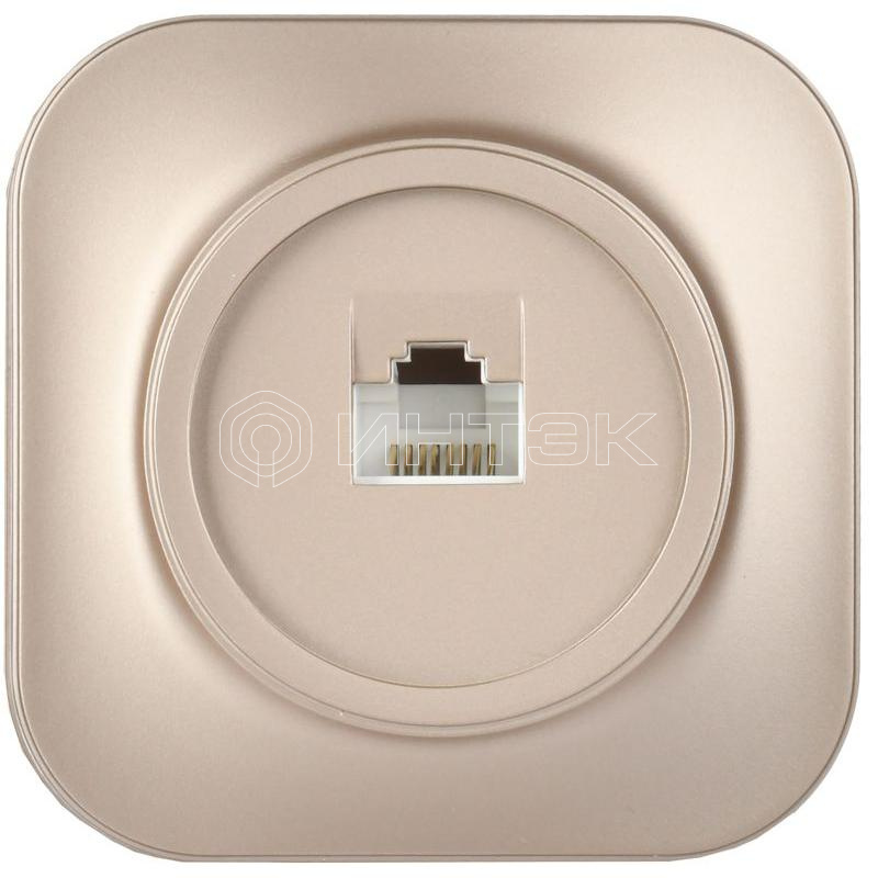 Розетка компьютерная ОП RJ45 кат.5E GLORY РК10-ХШм шампань матов. IEK EKH10-K37M изображение, фото