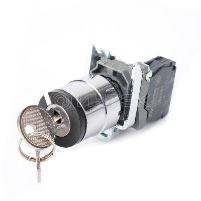 Переключатель модульный SB4 в сборе 22мм 2поз. с фиксацией ключ 2пол 1НО Systeme Electric SB4BG41 изображение, фото