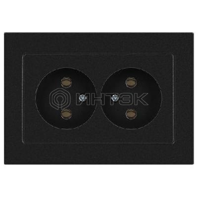 Розетка 2-м СП Accent 6-204-05 16А IP20 250В 2P AL/CU антрацит Intro Б0063465 изображение, фото