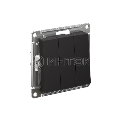 Выключатель 3-кл. СП AtlasDesign 10А IP20 (сх. 1+1+1) 10AX механизм карбон  Systeme Electric ATN001031 изображение, фото