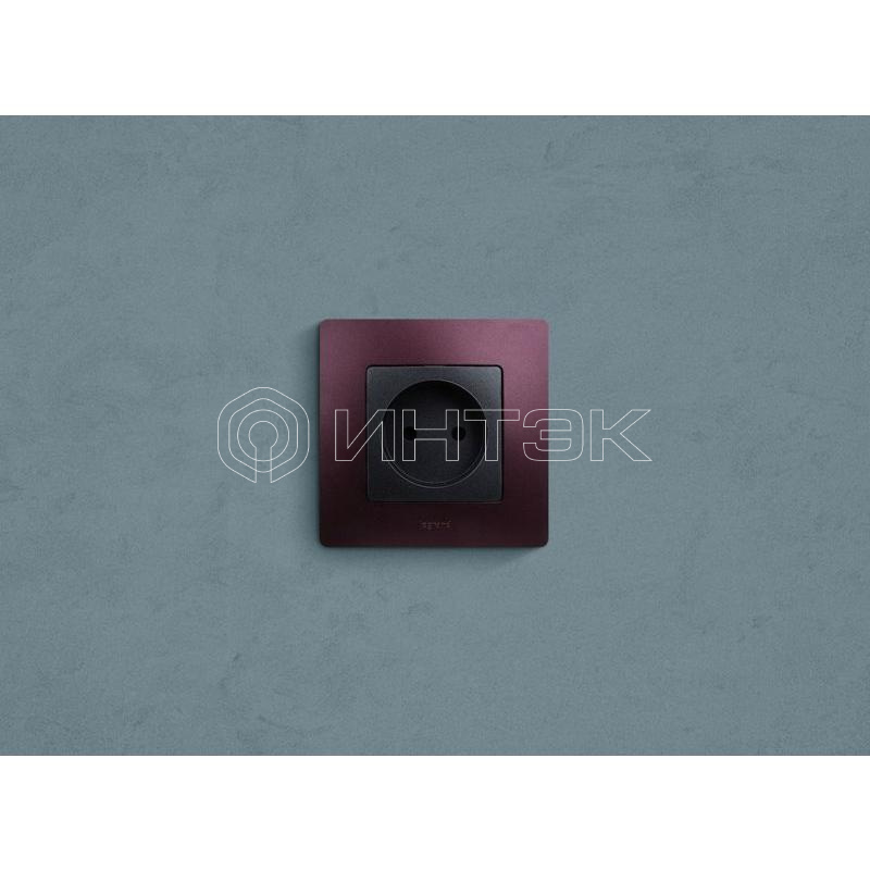 Розетка 1-м СП Etika 16А IP31 250В 2P без заземл. защ. шторки немецк. стандарт винтов. клеммы механизм антрацит IEK 672634 изображение, фото