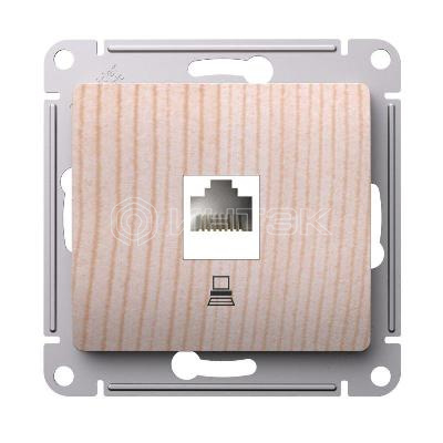 Розетка компьютерная Glossa RJ45 кат.5Е механизм сосна  Systeme Electric GSL001581K изображение, фото
