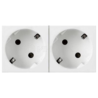 Розетка 2-м СП 4мод. Mosaic 16А IP40 45град. 2х2P+E с заземл. механизм бел. Legrand 077252 изображение, фото