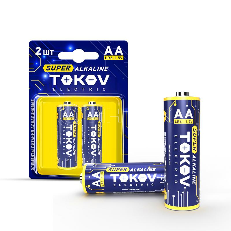 Элемент питания алкалиновый AA/LR6 (блист.2шт) TOKOV ELECTRIC TKE-ALS-LR6/B2 изображение, фото
