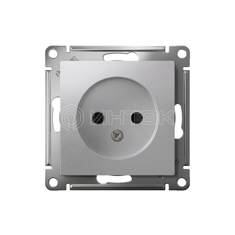 Розетка 1-м СП AtlasDesign 16А IP20 без заземл. защ. шторки механизм алюм. Systeme Electric ATN000349 изображение, фото