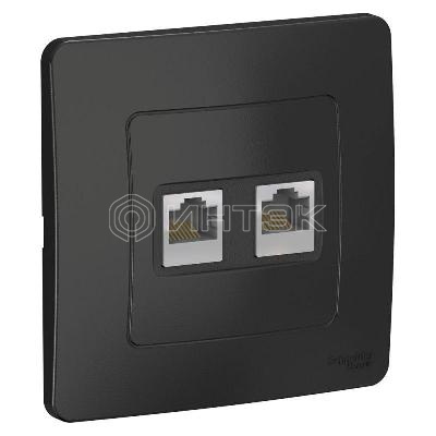 Розетка компьютерная 2-м СП Blanca RJ45 кат.5E антрацит Systeme Electric BLNIS045456 изображение, фото