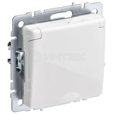 Розетка BRITE РСбш10-3-БрБ 16А IP20 с заземл. защ. шторки с крышкой механизм бел. IEK BR-R16-16-K01 изображение, фото