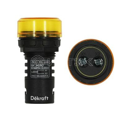 Лампа коммутационная ADDS ЛК-22 d22мм 24В AC/DC желт. LED DEKraft 25067DEK изображение, фото
