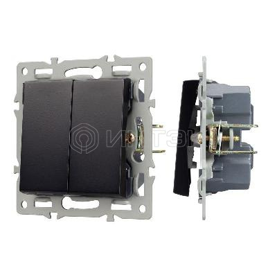 Механизм выключателя двухклавишный непроходной SWT-MK02-PL-BK (250В 16А) Arlight 043725 изображение, фото