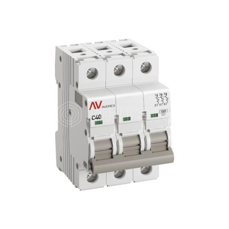 Выключатель автоматический модульный 3п C 40А 10кА AV-10 AVERES EKF mcb10-3-40C-av изображение, фото