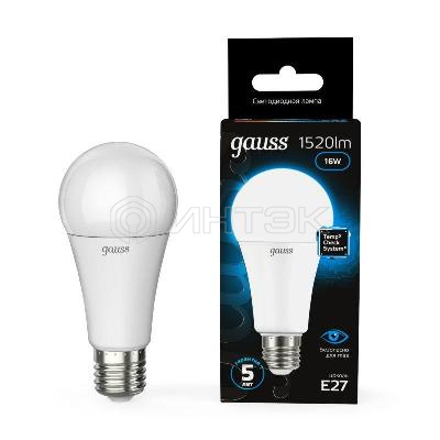 Лампа светодиодная Black 16Вт A60 грушевидная 6500К холод. бел. E27 1470лм GAUSS 102502316 изображение, фото