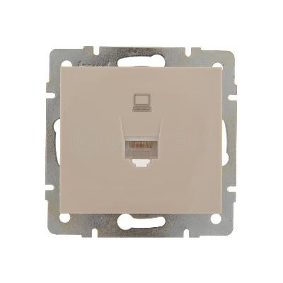Розетка компьютерная СП Rain RJ45 16А IP20 механизм крем. LEZARD 703-0388-139 изображение, фото
