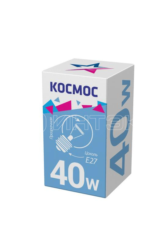 Лампа накаливания Шар 40Вт E27 прозр. Космос LKsmSSpCL40E27v2 изображение, фото