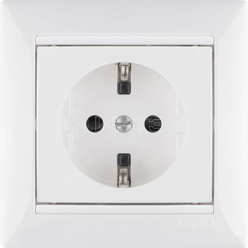 Розетка 1-м СП Valena 16А IP21 230/250В 2P+E с заземл. защ. шторки на винтах механизм бел. IEK 774421 изображение, фото