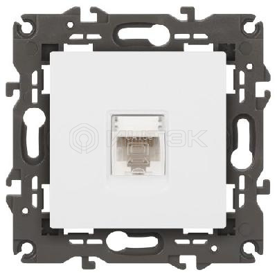 Розетка компьютерная 1-м Elegance 14-3107-01 RJ45 IP20 механизм бел. Эра Б0034302 изображение, фото