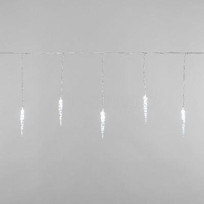 Гирлянда светодиодная "Айсикл" (бахрома) "Сосульки" 1.5х0.25м 10LED бел. 0.51Вт IP20 провод прозр. Neon-Night 303-068 изображение, фото
