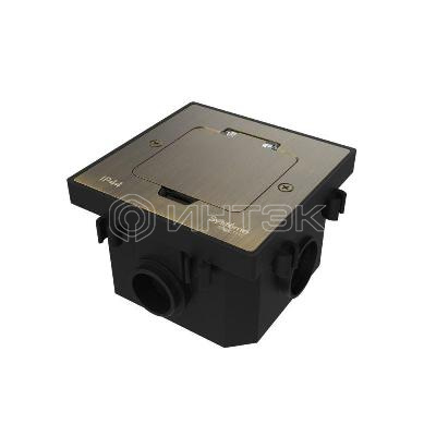 Лючок MultiDesk MDK20 на 2мод. IP44 с монтажной коробкой для бетонных полов античная латунь Systeme Electric MDK20202BC изображение, фото