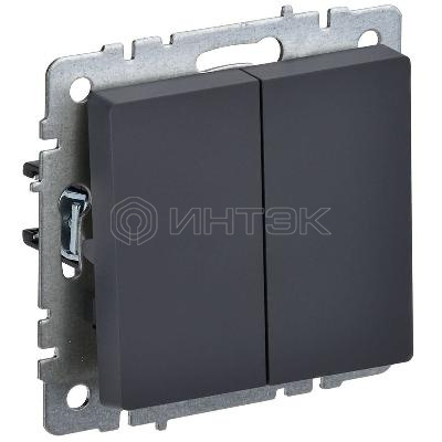 Выключатель 2-кл. СП BRITE ВС10-2-0-БрГ 10А механизм графит IEK BR-V20-0-10-K53 изображение, фото