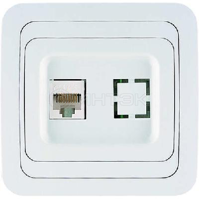 Розетка компьютерная 1-м СП Mimoza 16А IP20 бел./бел. Makel 12035 изображение, фото