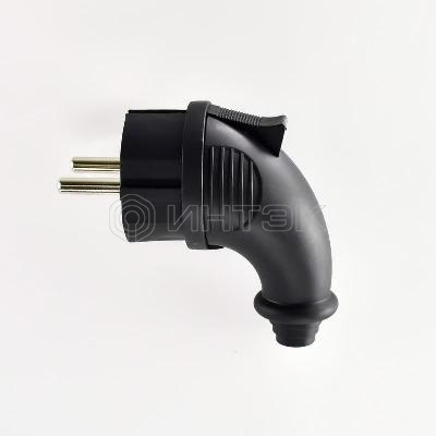 Вилка угловая 16А 2P+PE 220-240В IP44 каучук LEZARD 106-0400-0108/108 изображение, фото