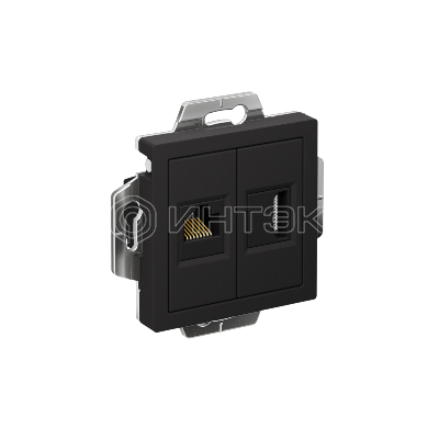 Розетка 2-м СП AtlasDesign HDMI + RJ45 кат.5E механизм карбон Systeme Electric ATN001082 изображение, фото