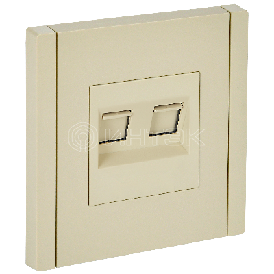  Розетка компьютерная двойная RJ45 кат.5E FP433 ваниль IEK FORTE&PIANO FP-K20-1-K10 изображение, фото