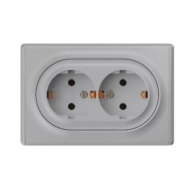 Розетка 2-м СП Florence 16А IP20 с заземл. винт. клеммы сер. 1E10401302 OneKeyElectro 2172836 изображение, фото