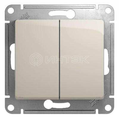 Переключатель проходной 2-кл. СП Glossa 10А IP20 (сх. 6) 10AX механизм молочн. Systeme Electric GSL000965 изображение, фото