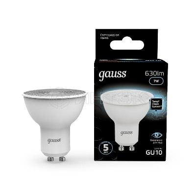 Лампа светодиодная Black 7Вт MR16 софит 4100К нейтр. бел. GU10 630лм GAUSS 101506207 изображение, фото