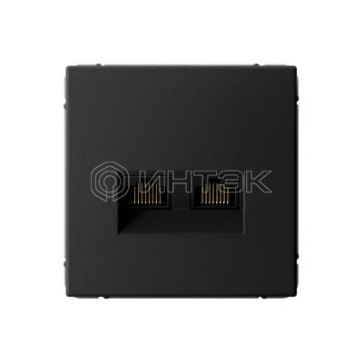 Розетка компьютерная 2-м ArtGallery 2хRJ45 кат.6A механизм карбон Systeme Electric GAL001088 изображение, фото