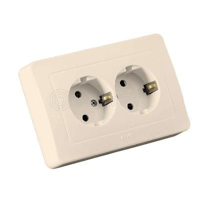 Розетка 2-м СП Мастер 16А IP20 250В с заземл. сл. кость HEGEL РС16-351-01 изображение, фото