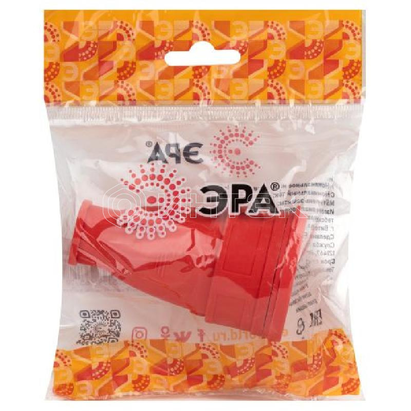 Розетка RX10-R-IP44 16А IP44 прямая с заземл. каучук красн. ЭРА Б0055419 изображение, фото