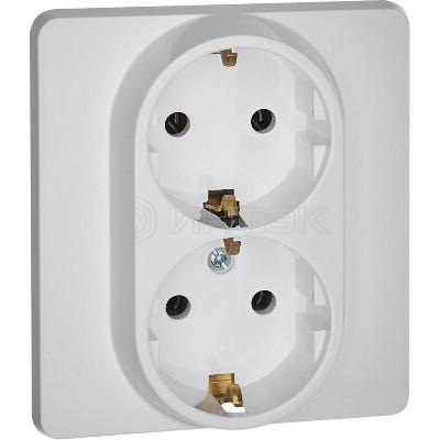 Розетка Inspiria 16А 250В 2х2P+E немецк. стандарт бел. IEK 673750 изображение, фото
