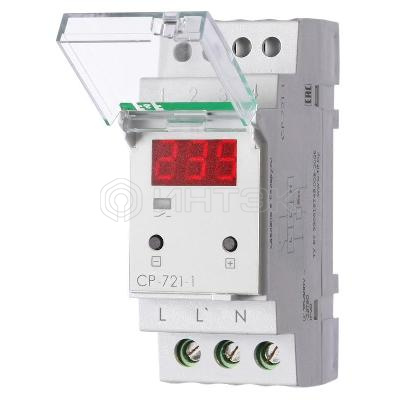 Реле напряжения CP-721-1 (CP-721-63A) (однофазное; цифровая индикация; напряжение питания 50-450В контакт 1NO 63А встроен. таймер регистрация аварий в памяти индикация текущего напряжения) (аналог УЗМ) F&F EA04.009.013 изображение, фото