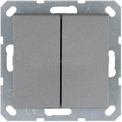 Кнопка 2-кл. 10А IP20 с переключающим контактом механизм алюм. Jasmart G3020S изображение, фото